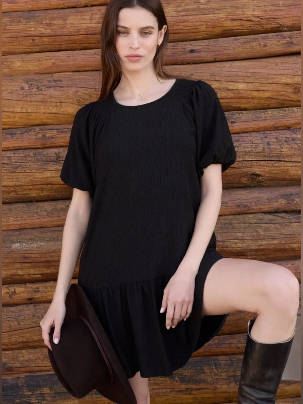 Z Supply Remy Black Drop Waist Mini Dress Size Small